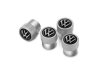 画像2: VW バルブキャップ Newロゴ VW ブラック/シルバー（VW VALVE STEM CAPS BLACK） (2)