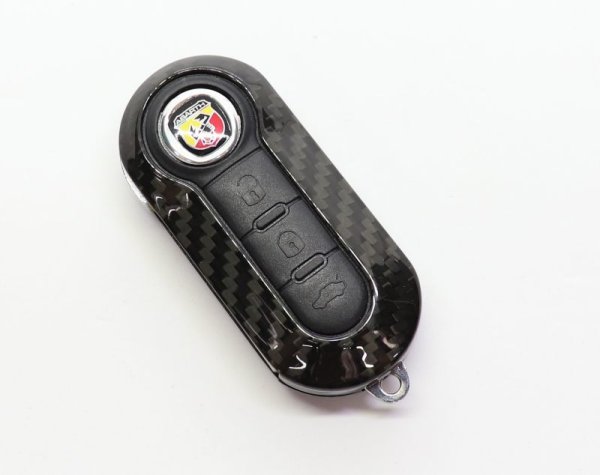 画像1: AutoStyle ドライカーボンキーケース for FIAT/ABARTH500 [306128] (1)